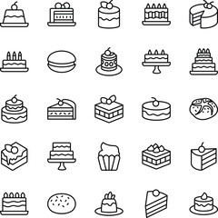 Cakes & Desserts Outline Icons Pack