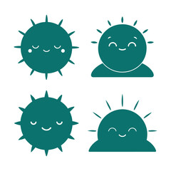 set of funny cartoon animals