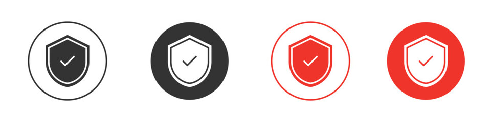 Shield check mark icon Logos. Flat Vector Icon Design Template