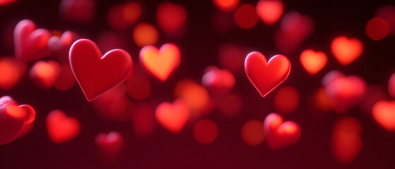 Valentine's Day red heart festive background illustration