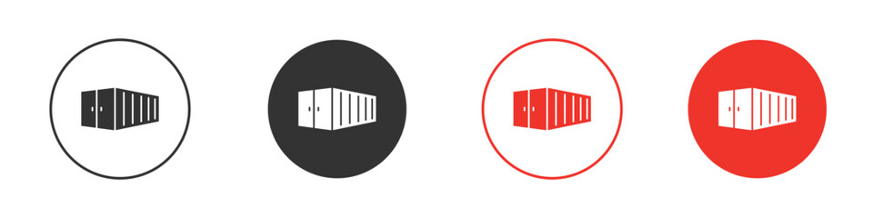 Shipping Container icon Logos. Flat Vector Icon Design Template