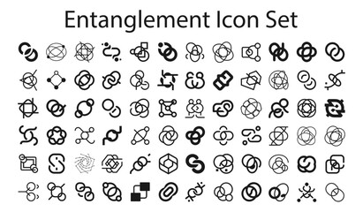 entanglement Icon Set. editable stroke vector graphic elements, Essential brand presence toolkit stock illustration