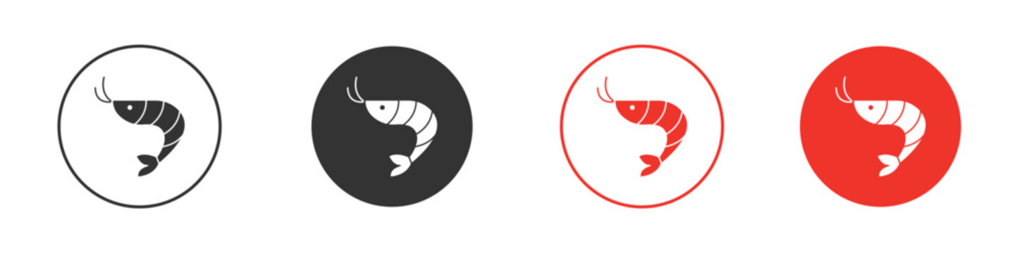 Shrimp icon Logos. Flat Vector Icon Design Template