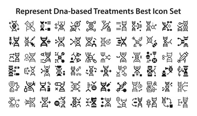 Represent DNA-based treatments Best Icon Set. editable stroke vector graphic elements, Essential brand presence toolkit stock illustration