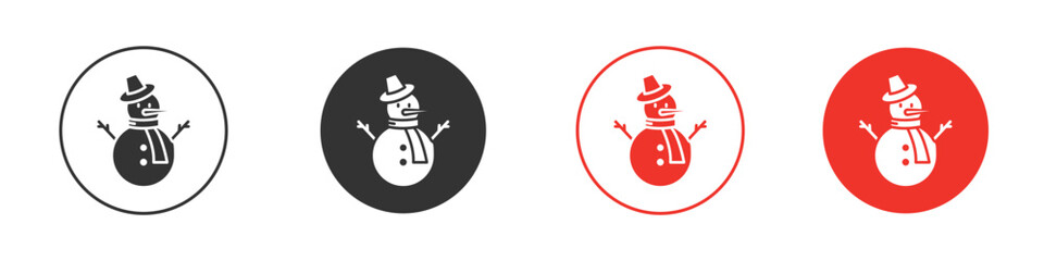 Snowman icon Logos. Flat Vector Icon Design Template