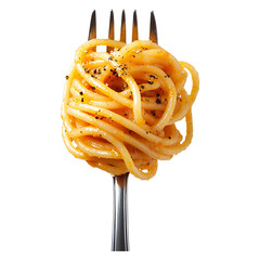 Spaghetti twisted on a fork high quality realistic image