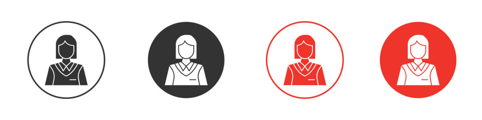 Student Girl icon Logos. Flat Vector Icon Design Template