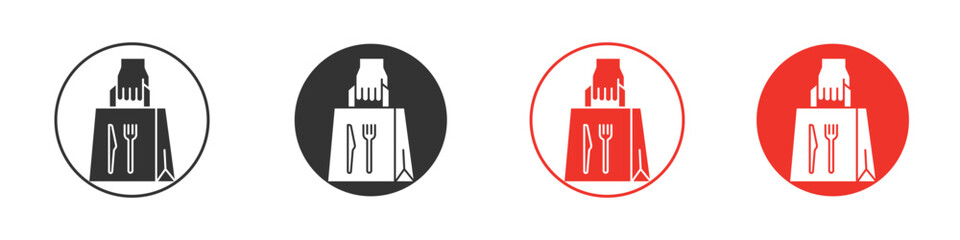 Take away food icon Logos. Flat Vector Icon Design Template