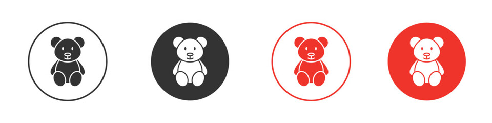 Teddy bear icon Logos. Flat Vector Icon Design Template