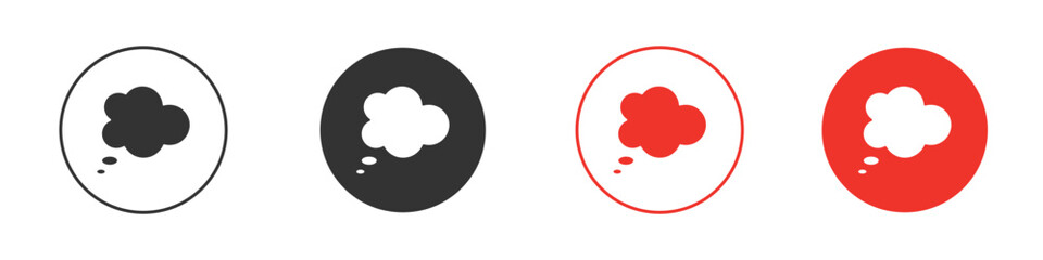 Think bubble icon Logos. Flat Vector Icon Design Template