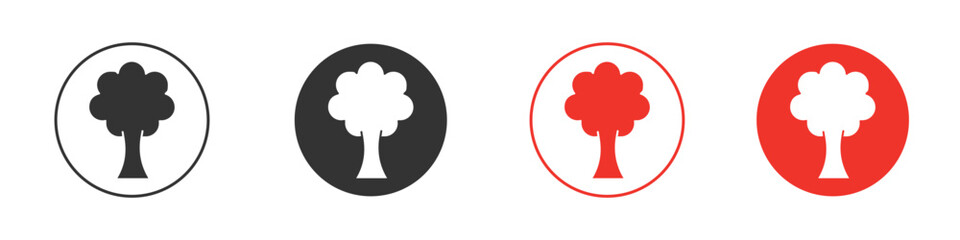 Tree icon Logos. Flat Vector Icon Design Template