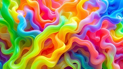 Fototapeta premium Vibrant Abstract Composition of Flowing Colorful Forms