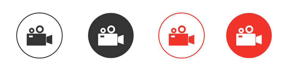 Video camera icon Logos. Flat Vector Icon Design Template