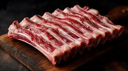 Rack of lamb lamb ribs with hand grabbed style