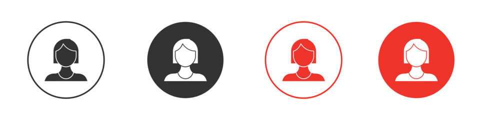 Woman icon Logos. Flat Vector Icon Design Template