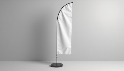 Flag banner mockup. Blank feather flag mockup with minimal background