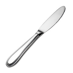 Fototapeta premium Stainless steel butter knife isolated on transparent background.