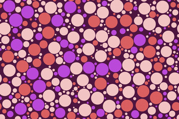Fun colorful circles seamless pattern with artistic round shapes scattered in a creative layout for contemporary visuals