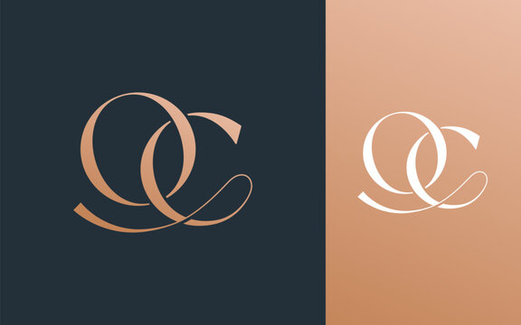 Initial letter OC CO logo design vector illustration for couple, wedding, and business