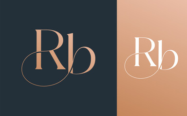 Initial letter RB BR logo design vector illustration for couple, wedding, and business