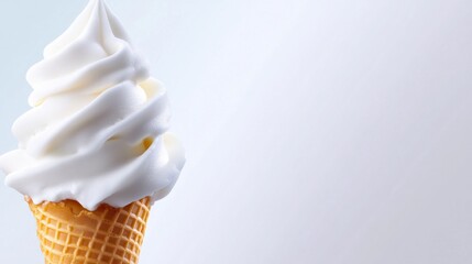 Deliciously creamy soft serve ice cream in a waffle cone