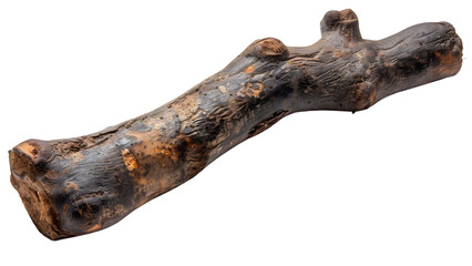 Fototapeta premium Rustic dry tree branch with natural texture, ideal for crafts, earthy decor on a transparent background.