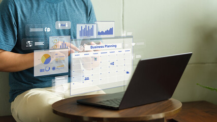 Business people use digital calendars to plan organize and schedule events which helps them earn more and save time. Modern life time management is all about structured planning and effective routines