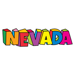 Nevada colorful text logo design vector illustration