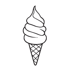 Black and White Ice Cream Cone