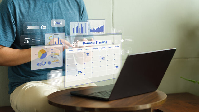 Business people use digital calendars to plan organize and schedule events which helps them earn more and save time. Modern life time management is all about structured planning and effective routines