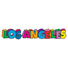 Los Angeles colorful text logo design vector illustration