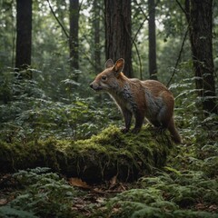 red fox in the forest