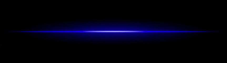 Horizontal light beam with soft radial glow on black background. Sleek minimal flare ideal for sci-fi transitions, modern lighting effects, or cinematic glow overlays.