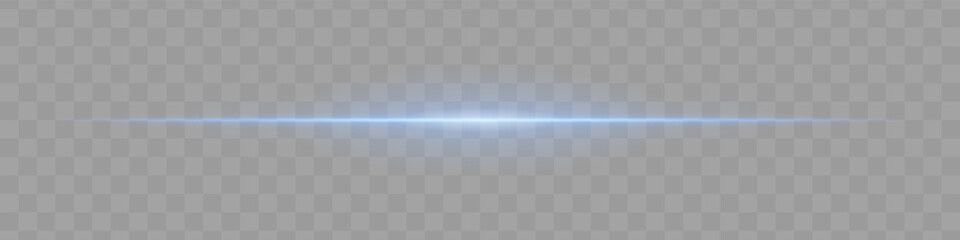 Neon blue horizontal light beam with soft edges and glowing aura on transparent background. A sleek energy pulse perfect for sci-fi UIs, HUDs, or digital light transitions.