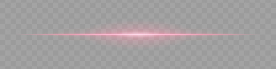 Neon red horizontal light beam with soft edges and glowing aura on transparent background. A sleek energy pulse perfect for sci-fi UIs, HUDs, or digital light transitions.