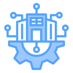 Fototapeta premium Digital Business Blue Icon