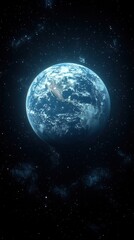 Fototapeta premium Earth View from Space: Blue Planet with Clouds and Continents