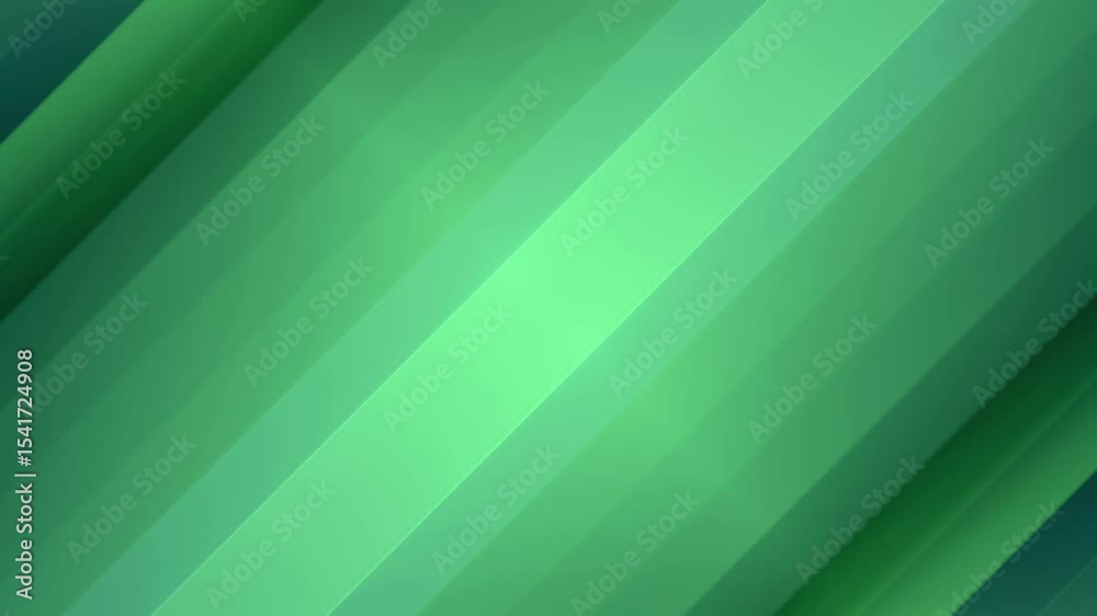 Aufkleber Loop animation using isometric rectangular blocks in a green palette. Shapes move smoothly, forming a symmetrical structure in a minimalist style. 3d rendering 4K