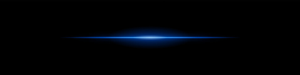 Elegant soft blue horizontal beam glowing on a dark background. A subtle flare evoking sunrise energy, cinematic transitions, or the first blink of futuristic awakening.