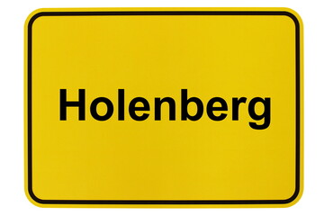 Illustration eines Ortsschildes der Gemeinde Holenberg in Niedersachsen	