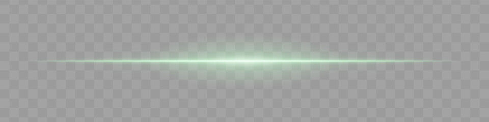 Neon green horizontal light beam with soft edges and glowing aura on transparent background. A sleek energy pulse perfect for sci-fi UIs, HUDs, or digital light transitions.