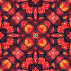Seamless pattern in red color. Harvest season vibes background with high resolution, designed with a whimsical and enchanting food theme
