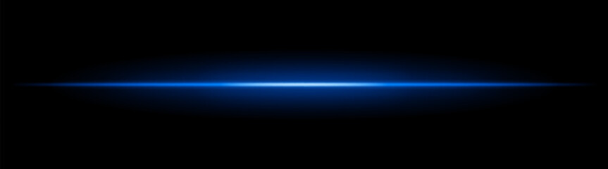 Horizontal light beam with soft radial glow on black background. Sleek minimal flare ideal for sci-fi transitions, modern lighting effects, or cinematic glow overlays.