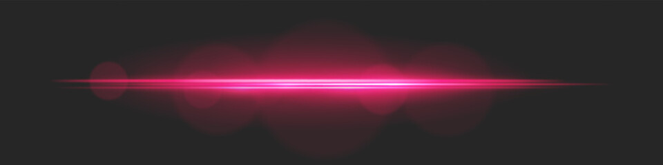 Horizontal light beam with intense glow and lens flare circles on black background. Ideal for cinematic transitions, sci-fi UI effects, or dramatic glowing overlays.