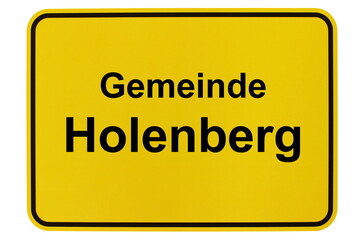 Illustration eines Ortsschildes der Gemeinde Holenberg in Niedersachsen	