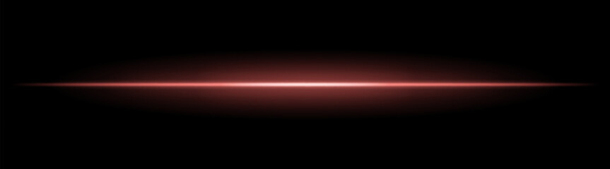 Horizontal light beam with soft radial glow on black background. Sleek minimal flare ideal for sci-fi transitions, modern lighting effects, or cinematic glow overlays.