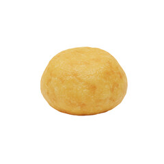Single golden round pastry with subtle texture details