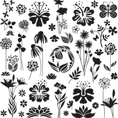 Flowers, Nature, Floral, Doodle, Hand Drawn, Botanical Vector