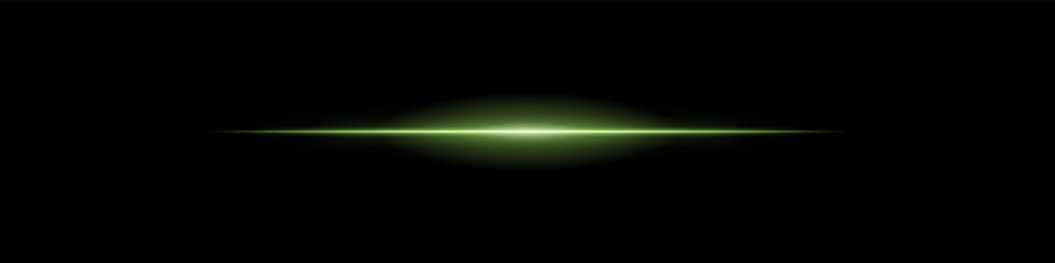 Elegant soft green horizontal beam glowing on a dark background. A subtle flare evoking sunrise energy, cinematic transitions, or the first blink of futuristic awakening.