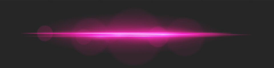 Horizontal light beam with intense glow and lens flare circles on black background. Ideal for cinematic transitions, sci-fi UI effects, or dramatic glowing overlays.